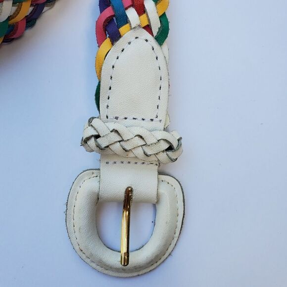 Multi Colored Split Leather Belt - Picture 2 of 4
